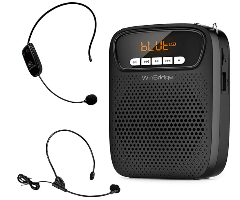 Portable Voice Amplifier Wireless & Wired Headset Microphone Speaker