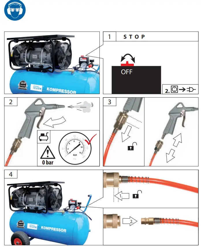Gude 50096 Oil-Free Two-Cylinder Compressor - fig 8