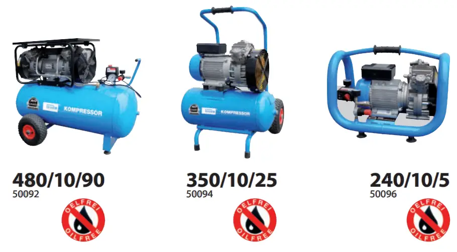 Gude 50096 Oil-Free Two-Cylinder Compressor