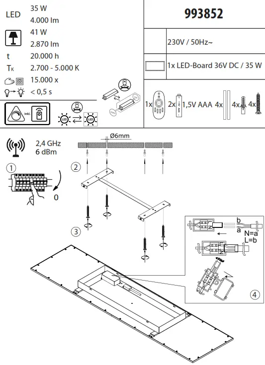 Paul Neuhaus 993852 Flat LED Ceiling Light - Fig