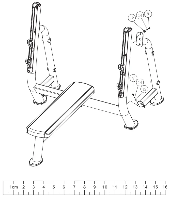 SPIRIT SP-4209 Olympic Flat Weight Bench fig 6