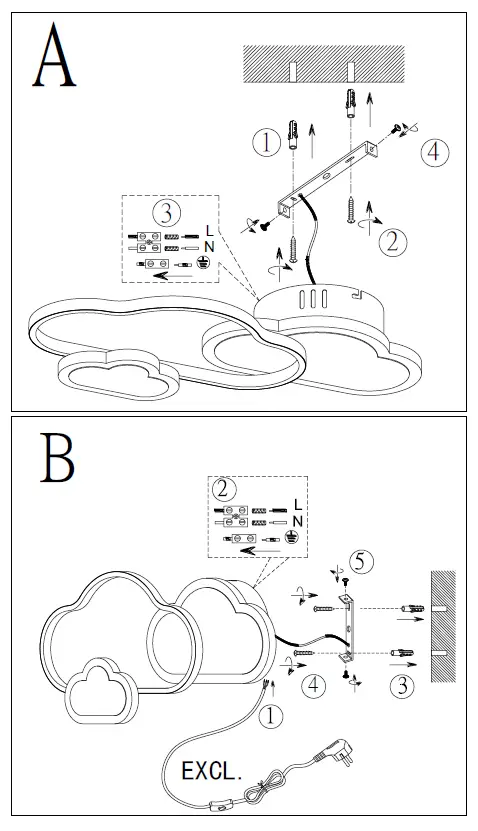 TRIO R62263131 LED Ceiling or wall Lamp Cloudy 1x29W 1