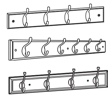 Style SELECTIONS 49551TNXLG 8.86 Inch 4 Hook Rail - Fig 2