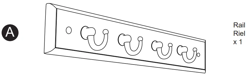 Style SELECTIONS 49551TNXLG 8.86 Inch 4 Hook Rail - Fig 3