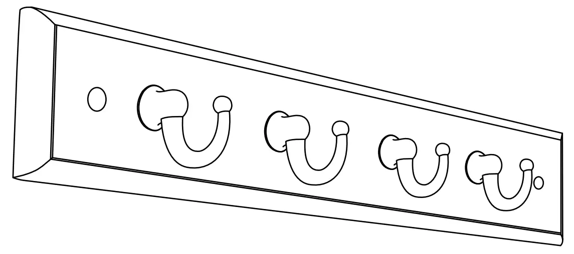 Style SELECTIONS 49551TNXLG 8.86 Inch 4 Hook Rail