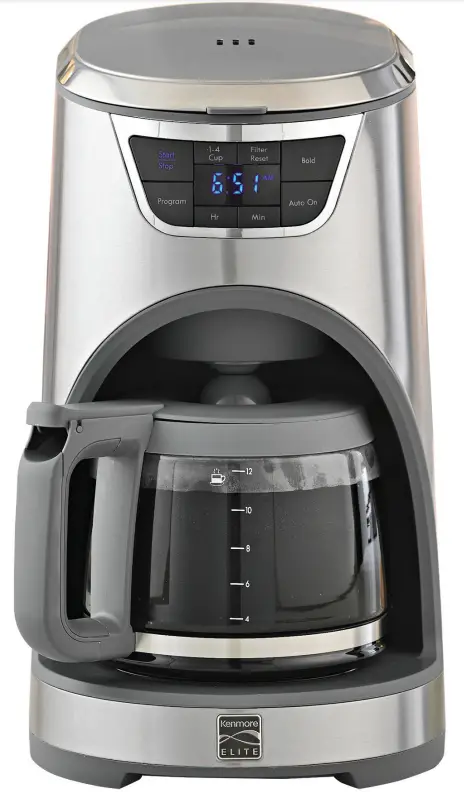 Kenmore KKECM12SS 12-Cup Stainless Steel Residential Coffee Maker