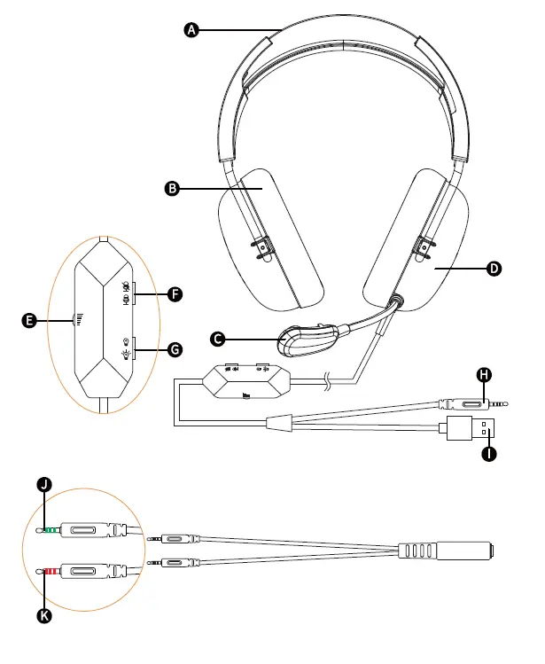 ProtoArc RGB H1 Gaming Headset with Flowing Light 2