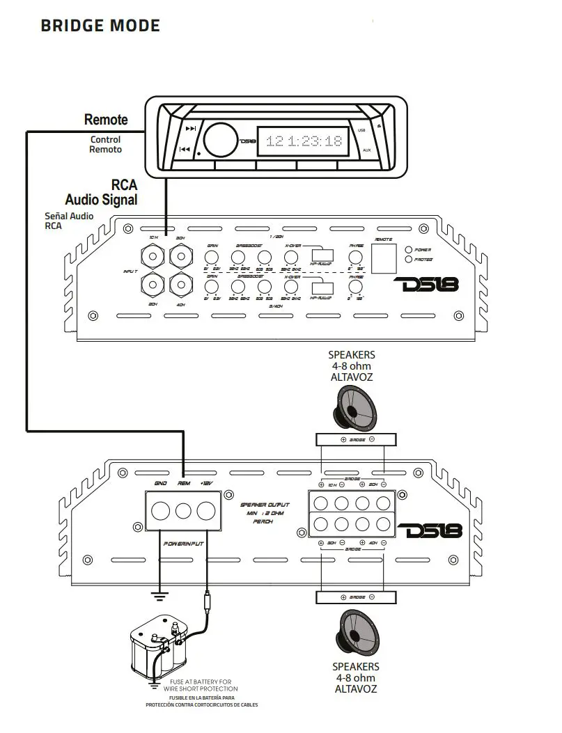 DS18 EXL-P800X4 Competition 4 Channel Stereo Full-Range Amplifier Owner's Manual - INSTALLATION