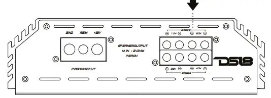 DS18 EXL-P800X4 Competition 4 Channel Stereo Full-Range Amplifier Owner's Manual - SPEAKER OUTPUTS