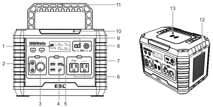 EBL MP1000 Portable Power Station - fig 1