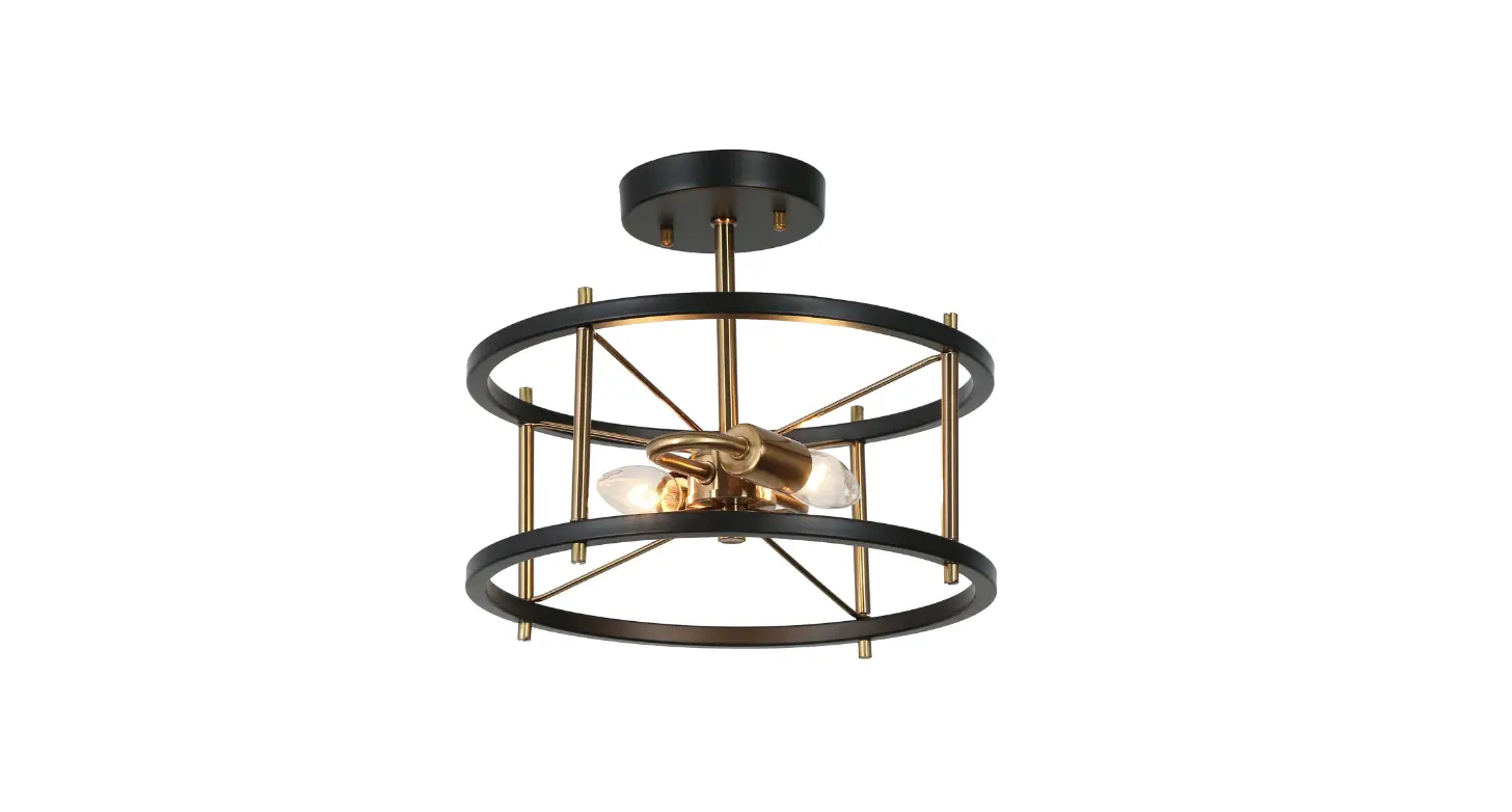 Zevni A04765c2 Geder 12 Inch Wide Black 2 Light Ceiling Light Instruction Manual