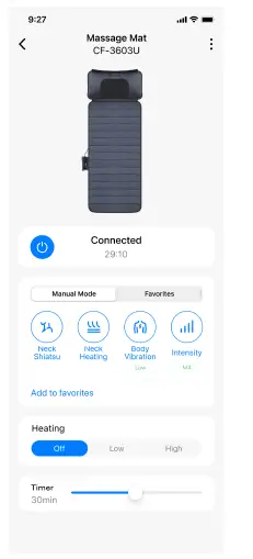 COMFIER CF-3603U-10-Motors-Massage-Mat-with-Shiatsu-Neck-Massager-fig- (9)