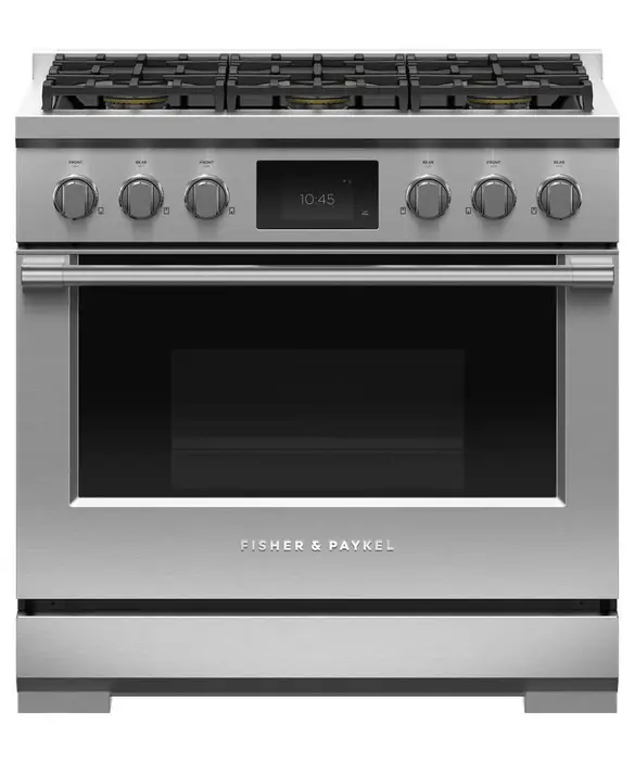 FISHER PAYKEL RDV3-366-N 36 Inch 6 Burners Self Cleaning Dual Fuel Range