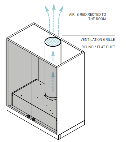 GLOBALO Kasperio 60 Built In Range Hood - RECIRCULATION MODE