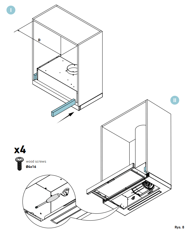 GLOBALO Kasperio 60 Built In Range Hood - kitchen cupboard 1