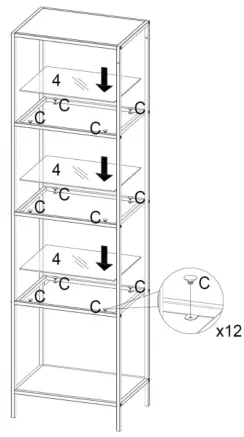 Kogan Ovela Liam Metal And Glass Shelving Unit - ASSEMBLY 02