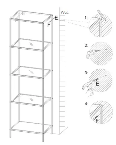 Kogan Ovela Liam Metal And Glass Shelving Unit - ASSEMBLY 03