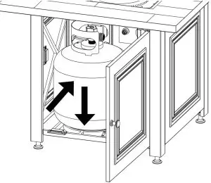Inserting LP Gas Tank