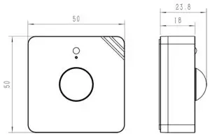 Milesight PIR & Light Sensor Featuring LoRaWAN - Dimensions (mm)