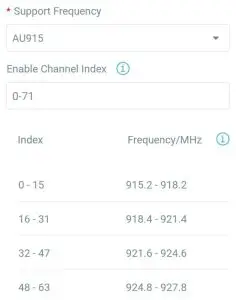 Milesight PIR & Light Sensor Featuring LoRaWAN - LoRaWAN Frequency Settings 2