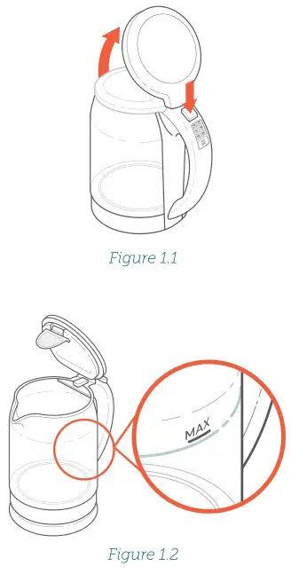 COSORI CO117-DK Original Digital Glass Kettle - Fig 1.1 & 1.2