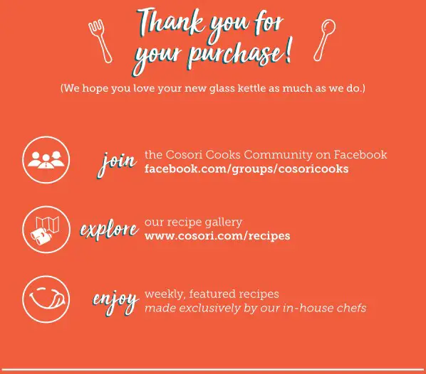 COSORI CO117-DK Original Digital Glass Kettle - Thank You For Purchase