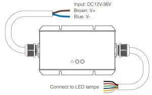 MiBOXER Waterproof 5-in 1 LED Controller LS2 WP - Connect diagram