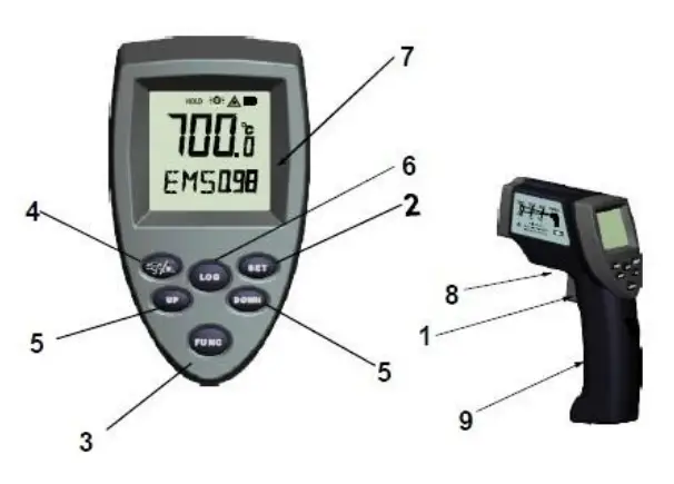 TRADEQUIP 1217T Infa Red Thermometer - LCD and displays