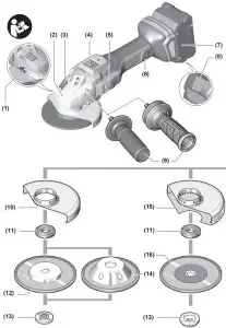 BOSCH GWS 18V 15 C Professional Cordless Angle - fig1