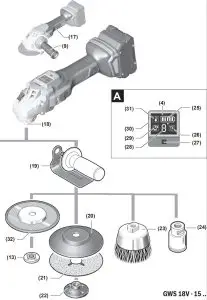 BOSCH GWS 18V 15 C Professional Cordless Angle - fig2