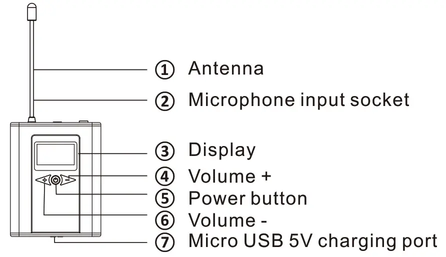 HUUSMOT WM 102A Wireless Lavalier Microphone -single mic kit
