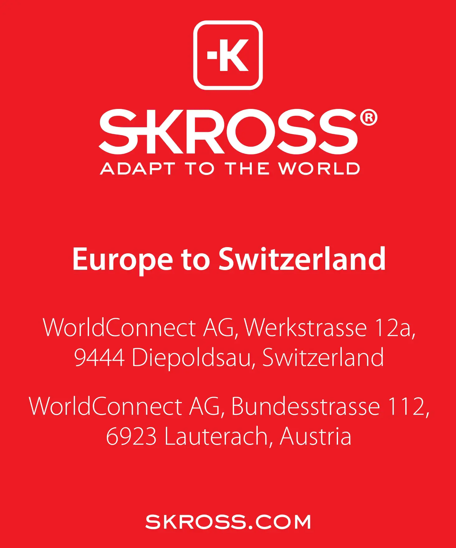 SKROSS PA24 Country Travel Adapter Instruction Manual