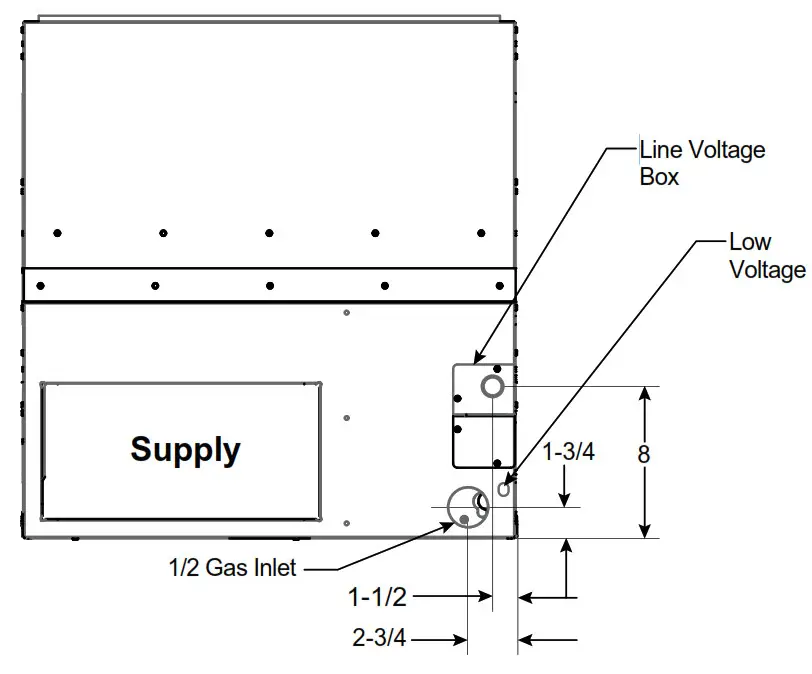 magic pak HWC9 V Series Electric Packaged Unit - Unit Dimensions