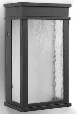 LUTEC 5104101 1-Light Black Integrated LED Outdoor Wall Lantern pro