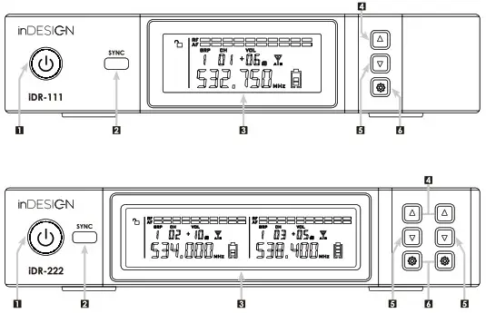 NAS Solutions iDR 222 Wireless Microphone System - DR 111 iDR222 FRONT & REAR PANELS 1