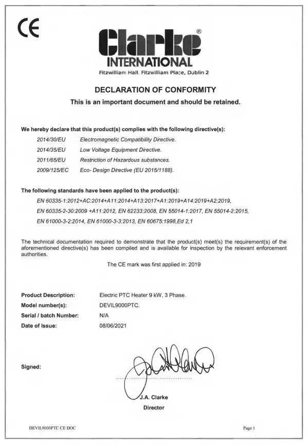 Clarke- Devil- 9000PTC- 400v- Electric -Fan- Heater-fig-7