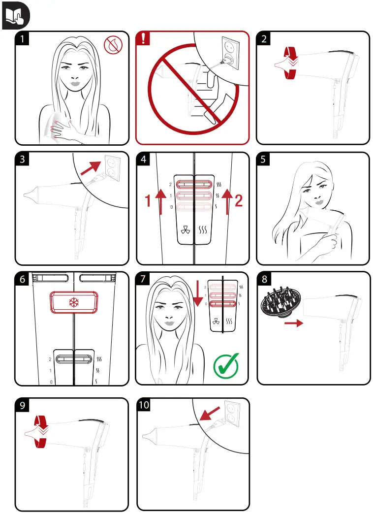 GRUNDIG HD 9681 Silencedry Hair Dryer - Fig 1