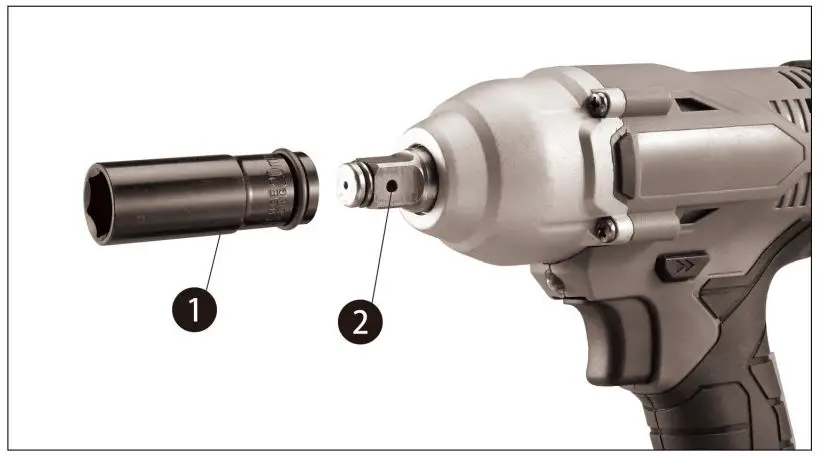 KIMO 3605W Cordless Impact Wrench Instruction Manual - For impact socket without o-ring and pin