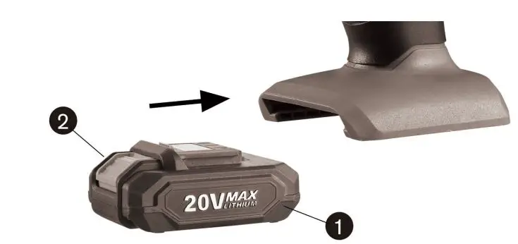 KIMO 3605W Cordless Impact Wrench Instruction Manual - Installing and Removing the Battery Pack from the Tool