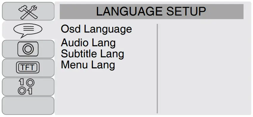 LANGUAGE SETUP