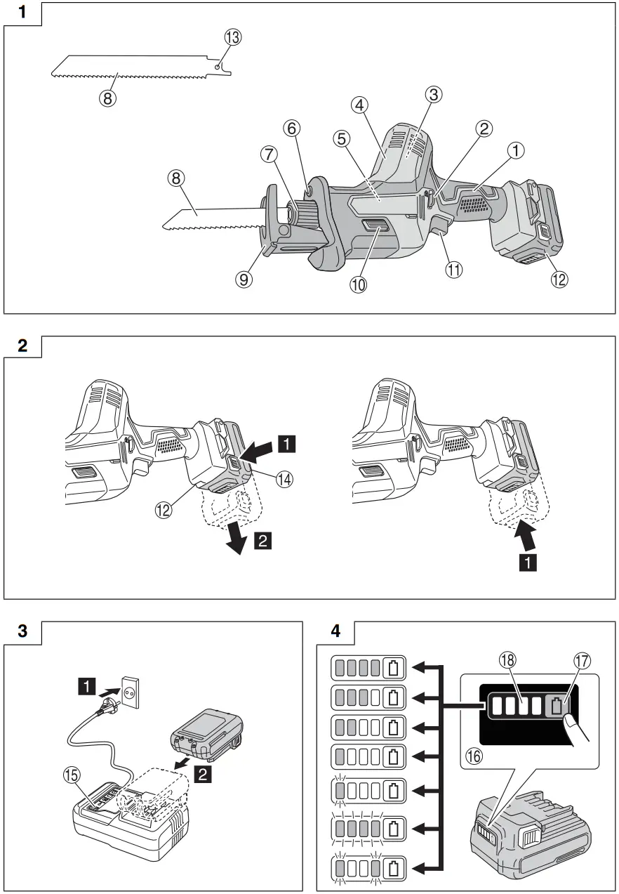 HiKOKI CR12DA Cordless Reciprocating Saw - FIG 1