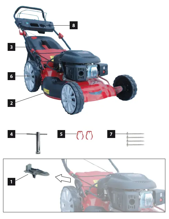 G de 460 ES Big Wheeler Petrol Lawn Mower fig 1