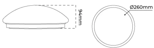 atom lighting AT3013 Opal Acrylic LED Oyster Tri Colour Light-1