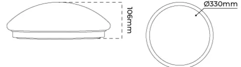 atom lighting AT3013 Opal Acrylic LED Oyster Tri Colour Light-5