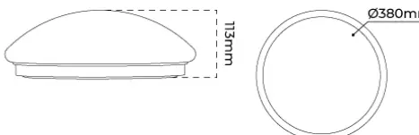 atom lighting AT3013 Opal Acrylic LED Oyster Tri Colour Light-9