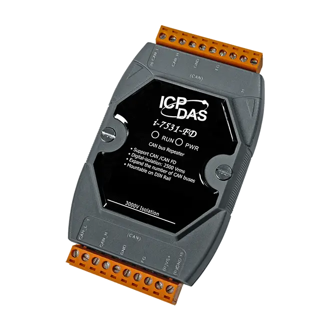 ICP-DAS I-7531-FD-Two-Channel-Isolated-CAN-CAN-FD-Signal-Repeater-product-image