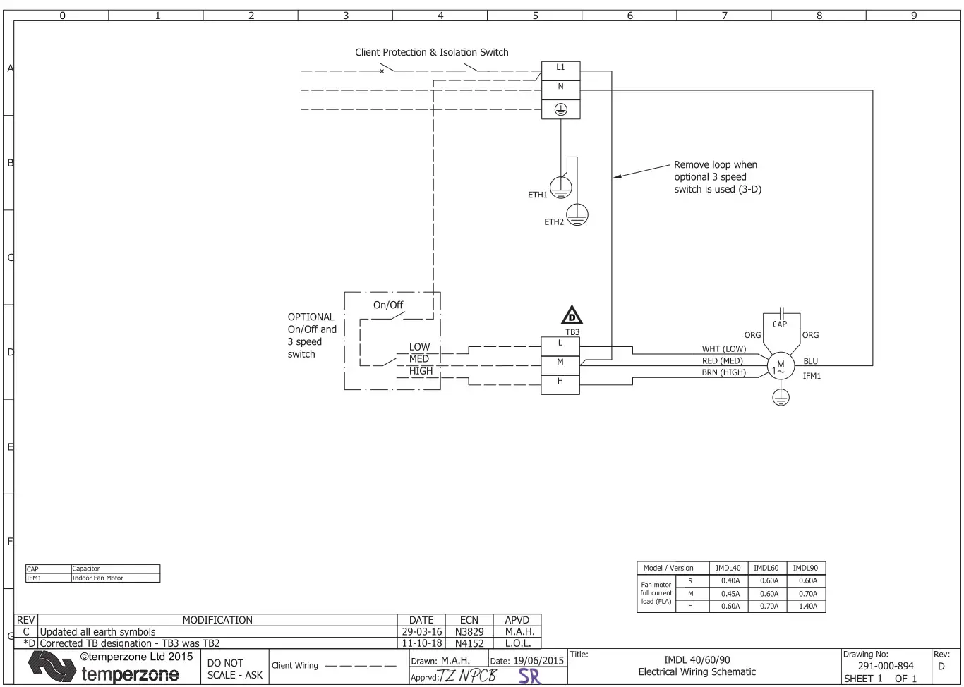 temperzone IMDL 40 Ducted Fan Coil Units - Standard Unit