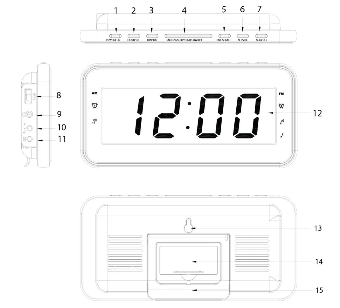 HYUNDAI RAC 521 PLLBCH black clock radio - PRODUCT OVERVIEW