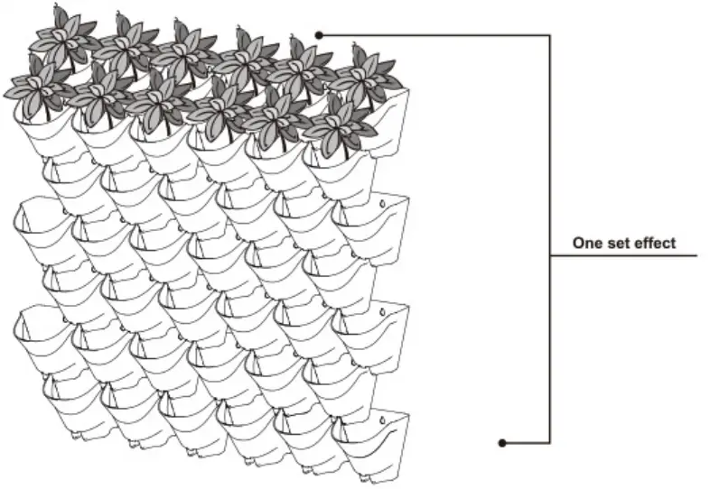 Worth Garden V101A Vertical Garden Planter 3 Pot - Effect