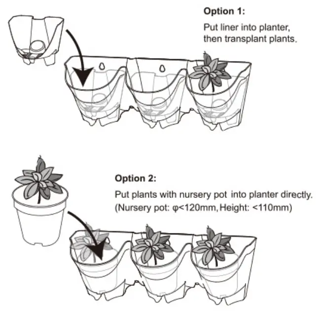 Worth Garden V101A Vertical Garden Planter 3 Pot - Planting